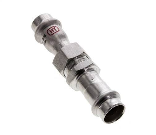 Racor de unión a presión - 15 mm hembra - Acero inoxidable con junta plana