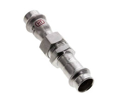Racor de unión a presión - 15 mm hembra - Acero inoxidable con junta plana