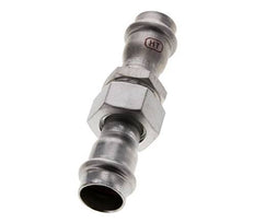 Racor de unión a presión - 18 mm hembra - junta plana de acero inoxidable