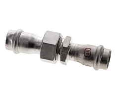 Racor de unión a presión - 18 mm hembra - junta plana de acero inoxidable