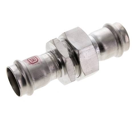Unión Prensada - 28mm Hembra - Acero Inoxidable Junta Plana