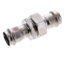 Unión Prensada - 28mm Hembra - Acero Inoxidable Junta Plana