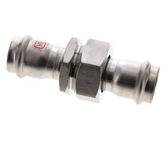 Unión Prensada - 28mm Hembra - Acero Inoxidable Junta Plana