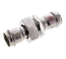 Unión Prensada - 28mm Hembra - Acero Inoxidable Junta Plana