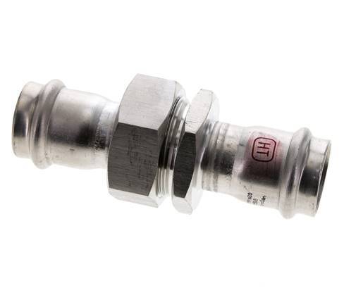 Unión Prensada - 28mm Hembra - Acero Inoxidable Junta Plana