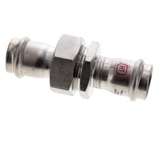 Unión Prensada - 28mm Hembra - Acero Inoxidable Junta Plana