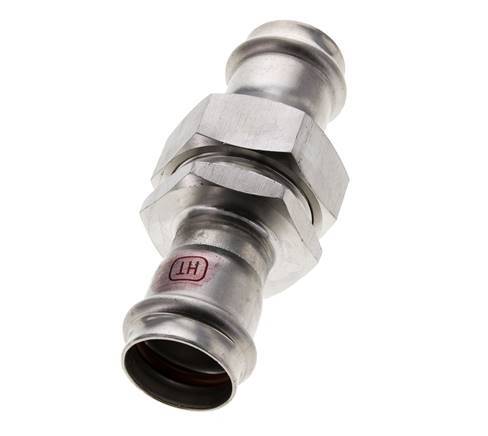 Unión Prensada - 28mm Hembra - Acero Inoxidable Junta Plana