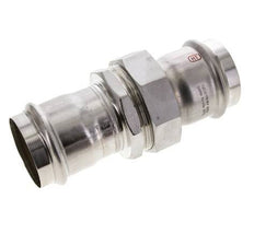 Racor de unión a presión - 54 mm hembra - Acero inoxidable con junta plana