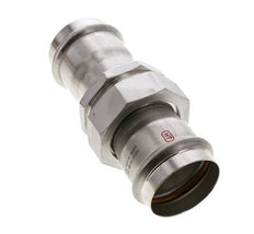 Racor de unión a presión - 54 mm hembra - Acero inoxidable con junta plana