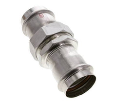 Racor de unión a presión - 54 mm hembra - Acero inoxidable con junta plana