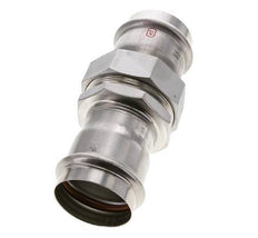 Racor de unión a presión - 54 mm hembra - Acero inoxidable con junta plana