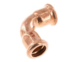 90deg Elbow Press Fitting - 15mm Female - Copper alloy