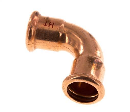 90deg Elbow Press Fitting - 22mm Female - Copper alloy