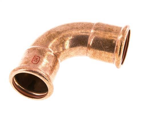 90deg Elbow Press Fitting - 35mm Female - Copper alloy