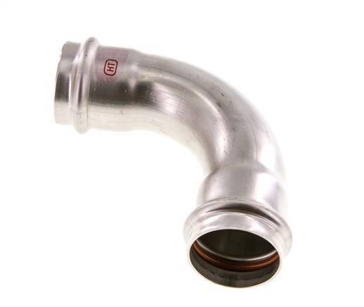 90deg Elbow Press Fitting - 42mm Female - Stainless Steel