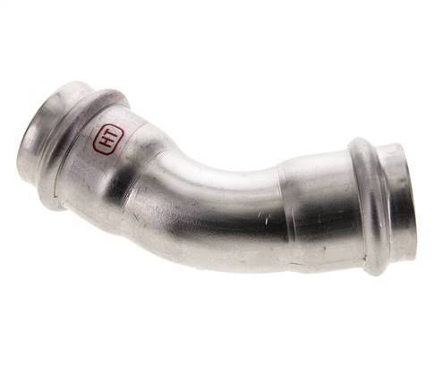 45deg Elbow Press Fitting - 28mm Female - Stainless Steel