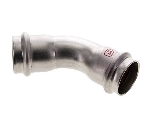 45deg Elbow Press Fitting - 28mm Female - Stainless Steel
