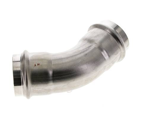 45deg Elbow Press Fitting - 54mm Female - Stainless Steel