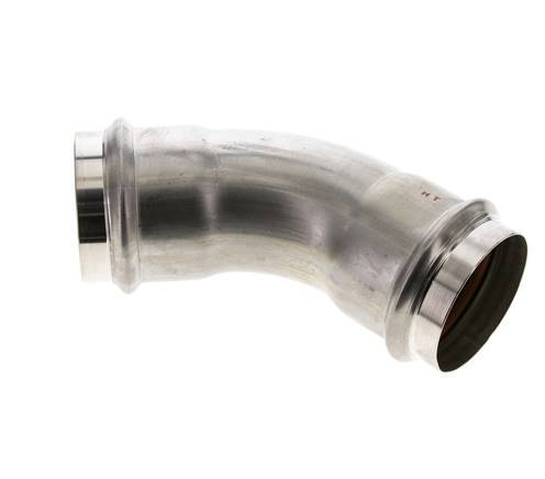 45deg Elbow Press Fitting - 54mm Female - Stainless Steel