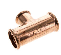 Tee Press Fitting - 28mm Female & 35mm - Copper alloy