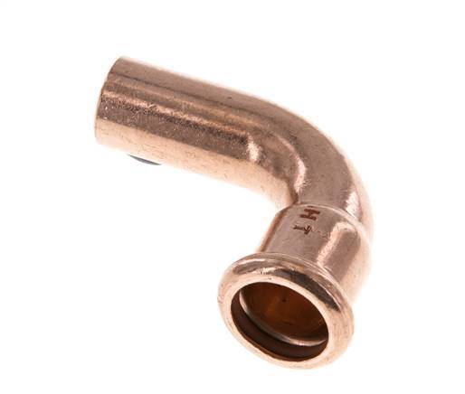 Accesorio a presión codo de 90 grados - 18 mm hembra y 18 mm macho - Aleación de cobre