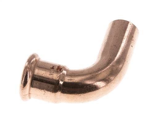 Accesorio a presión codo de 90 grados - 22 mm hembra y 22 mm macho - Aleación de cobre