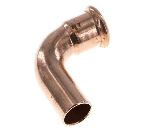 Accesorio a presión codo de 90 grados - 22 mm hembra y 22 mm macho - Aleación de cobre