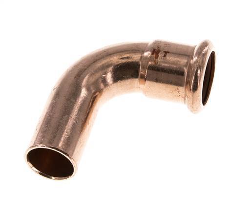 Accesorio a presión codo de 90 grados - 22 mm hembra y 22 mm macho - Aleación de cobre