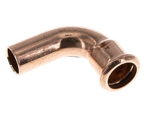 Accesorio a presión codo de 90 grados - 22 mm hembra y 22 mm macho - Aleación de cobre