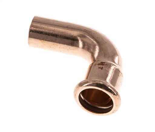 Accesorio a presión codo de 90 grados - 22 mm hembra y 22 mm macho - Aleación de cobre