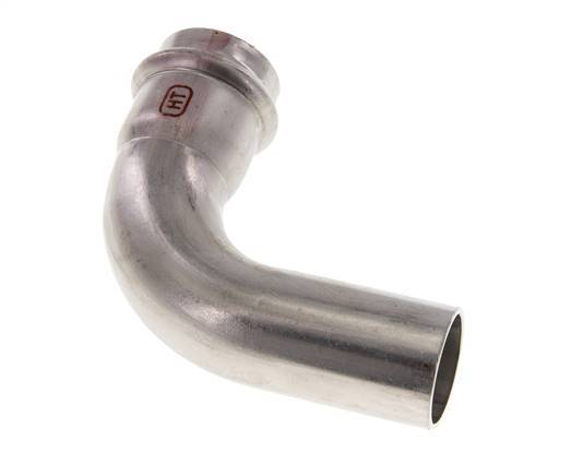 Accesorio a presión codo de 90 grados - 28 mm hembra y 28 mm macho - Acero inoxidable