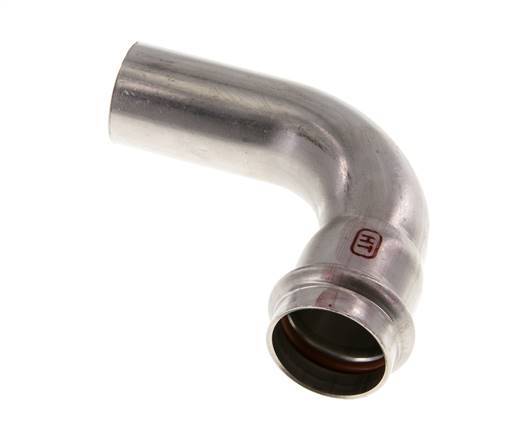 Accesorio a presión codo de 90 grados - 28 mm hembra y 28 mm macho - Acero inoxidable
