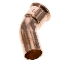 Accesorio a presión codo de 45 grados - 28 mm hembra y 28 mm macho - Aleación de cobre