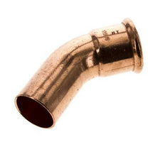 Accesorio a presión codo de 45 grados - 42 mm hembra y 42 mm macho - Aleación de cobre