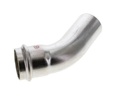 Accesorio a presión codo de 45 grados - 42 mm hembra y 42 mm macho - Acero inoxidable
