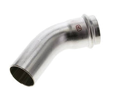 Accesorio a presión codo de 45 grados - 42 mm hembra y 42 mm macho - Acero inoxidable
