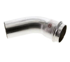 Accesorio a presión codo de 45 grados - 42 mm hembra y 42 mm macho - Acero inoxidable