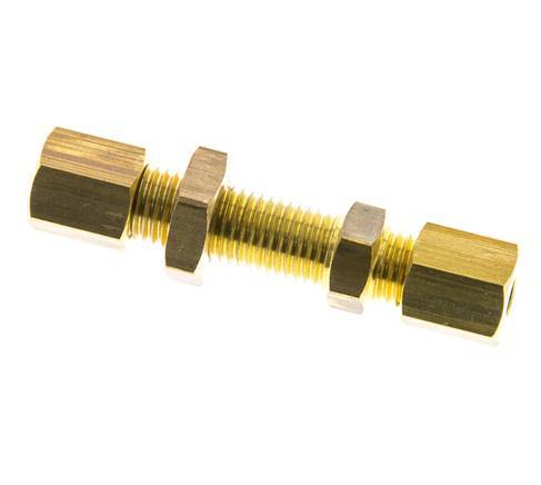 Racor de compresión recto de latón de 4 mm Pasamuros 150 bar DIN EN 1254-2
