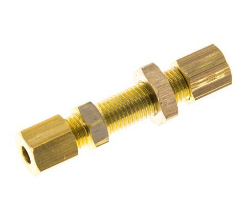 Racor de compresión recto de latón de 4 mm Pasamuros 150 bar DIN EN 1254-2