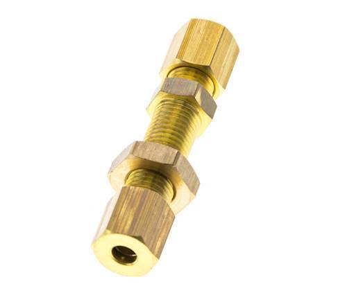 Racor de compresión recto de latón de 4 mm Pasamuros 150 bar DIN EN 1254-2