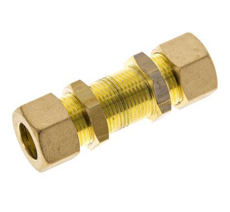 Racor de compresión recto de latón de 14 mm Pasamuros 89 bar DIN EN 1254-2