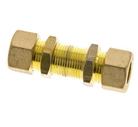 Racor de compresión recto de latón de 14 mm Pasamuros 89 bar DIN EN 1254-2