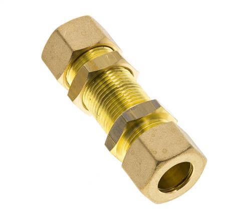 Racor de compresión recto de latón de 14 mm Pasamuros 89 bar DIN EN 1254-2