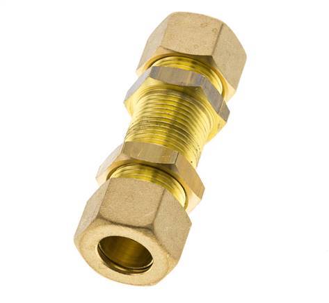 Racor de compresión recto de latón de 14 mm Pasamuros 89 bar DIN EN 1254-2