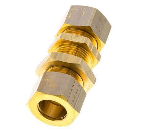 Racor de compresión recto de latón de 15mm Pasamuros 82 bar DIN EN 1254-2