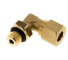 10mm & G1/4'' Brass Elbow Compression Fitting with Male Threads 95 bar NBR Adjustable DIN EN 1254-2