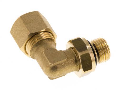 10mm & G1/4'' Brass Elbow Compression Fitting with Male Threads 95 bar NBR Adjustable DIN EN 1254-2