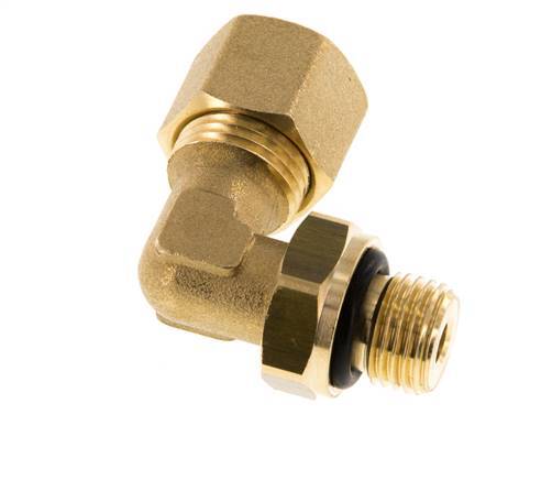 10mm & G1/4'' Brass Elbow Compression Fitting with Male Threads 95 bar NBR Adjustable DIN EN 1254-2