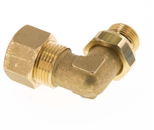 14mm & G3/8'' Brass Elbow Compression Fitting with Male Threads 89 bar NBR Adjustable DIN EN 1254-2