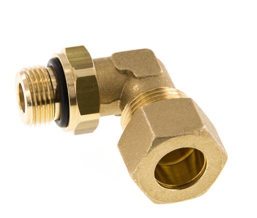 14mm & G3/8'' Brass Elbow Compression Fitting with Male Threads 89 bar NBR Adjustable DIN EN 1254-2